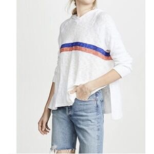 SUNDRY Stripe Slit Hoodie Pullover Sweater Size 3